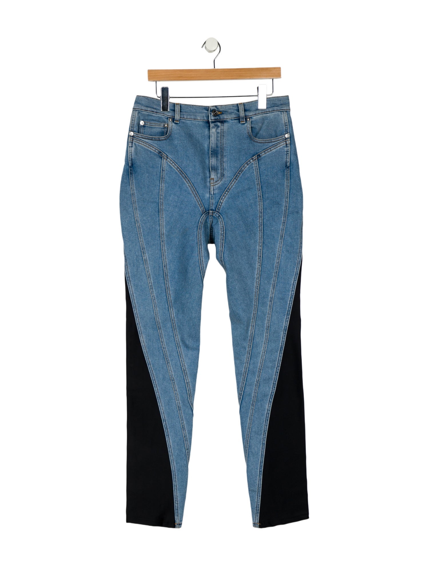 Mugler High-Rise Straight Leg Jeans w/ Tags