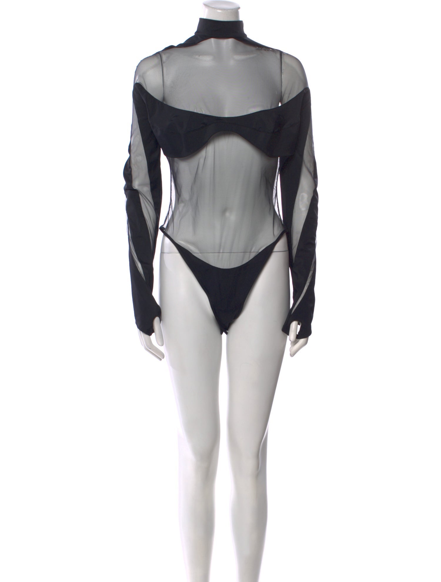 Mugler Nylon Turtleneck Bodysuit