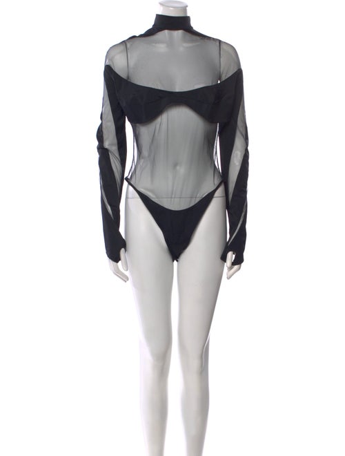 Mugler Nylon Turtleneck Bodysuit