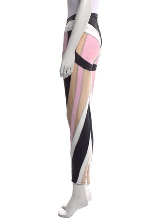 Mugler Colorblock Pattern Skinny Leg Pants