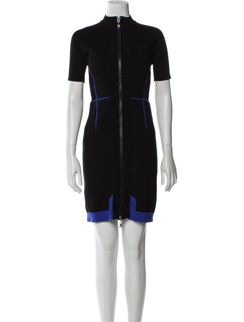 Mugler Mock Neck Knee-Length Dress