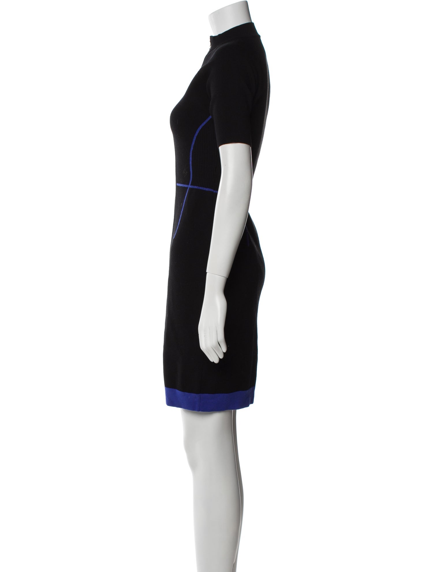 Mugler Mock Neck Knee-Length Dress
