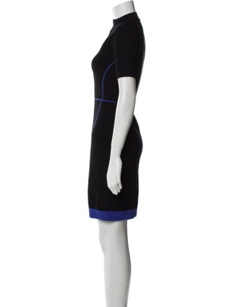 Mugler Mock Neck Knee-Length Dress
