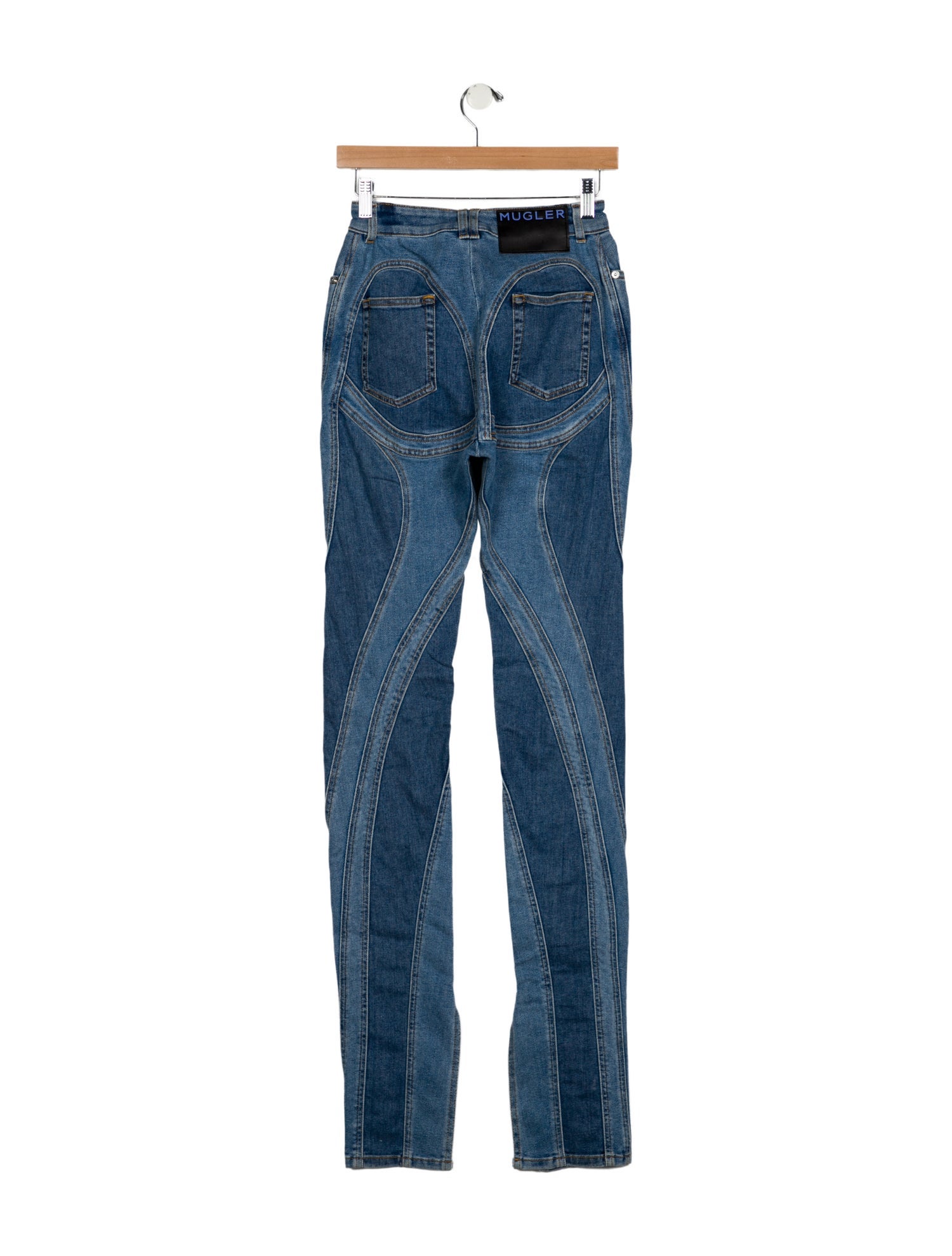 Mugler High-Rise Straight Leg Jeans