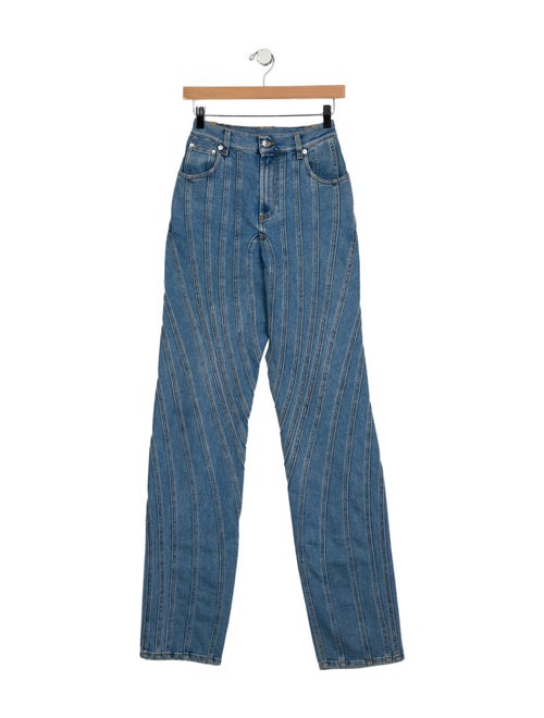 Mugler High-Rise Straight Leg Jeans