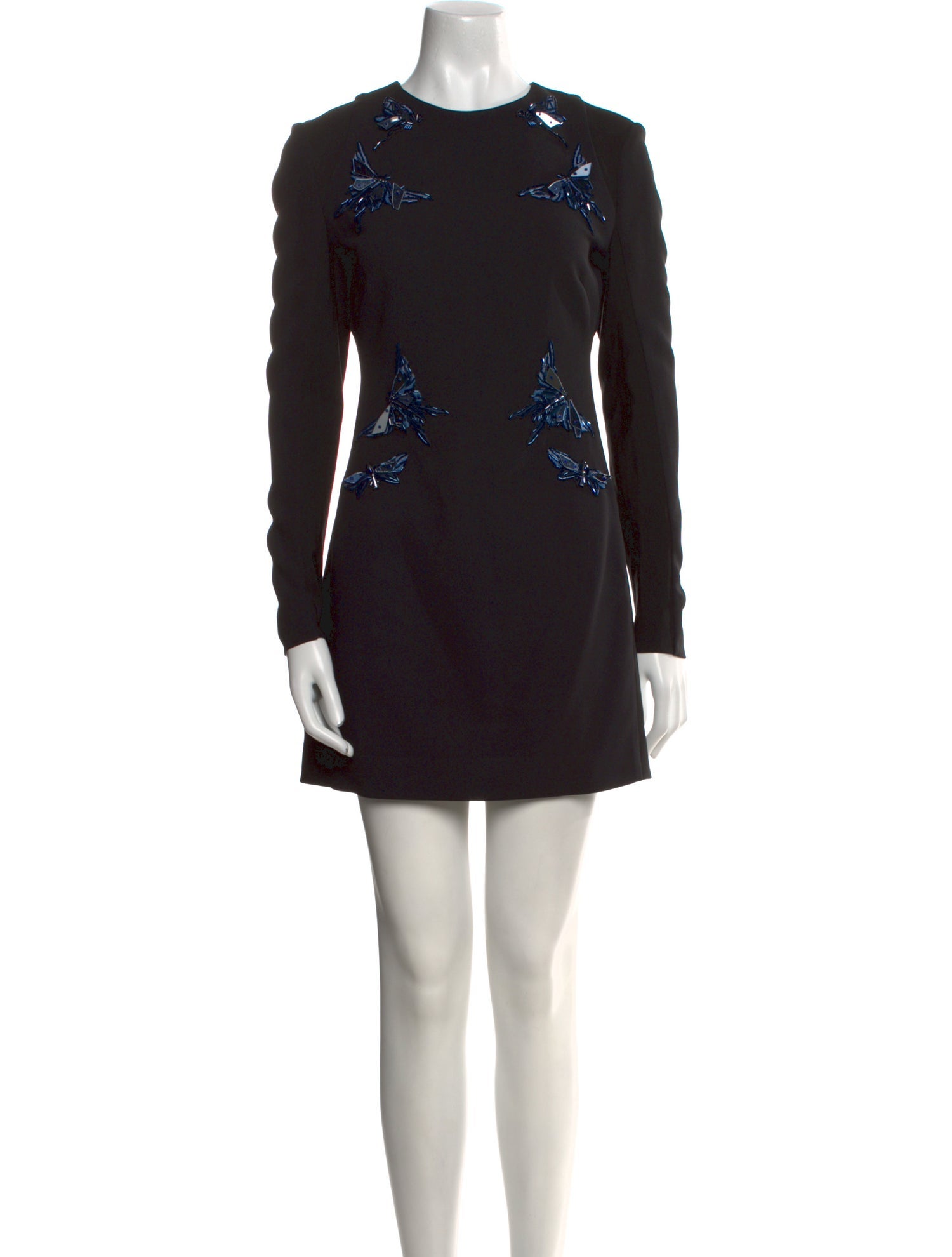 Mugler Crew Neck Mini Dress