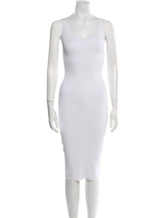 Mugler Scoop Neck Knee-Length Dress