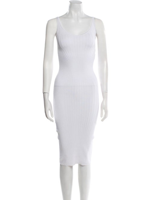 Mugler Scoop Neck Knee-Length Dress