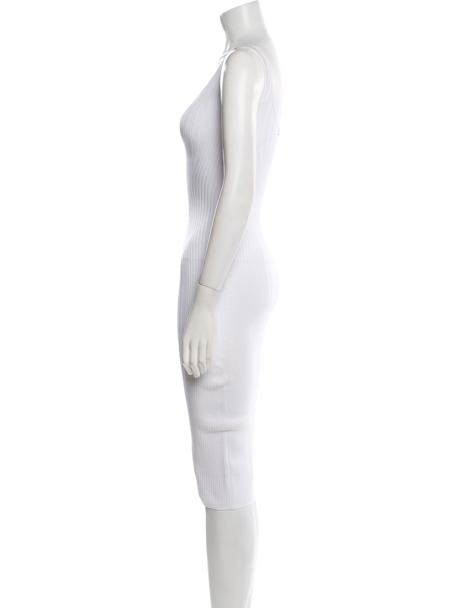 Mugler Scoop Neck Knee-Length Dress