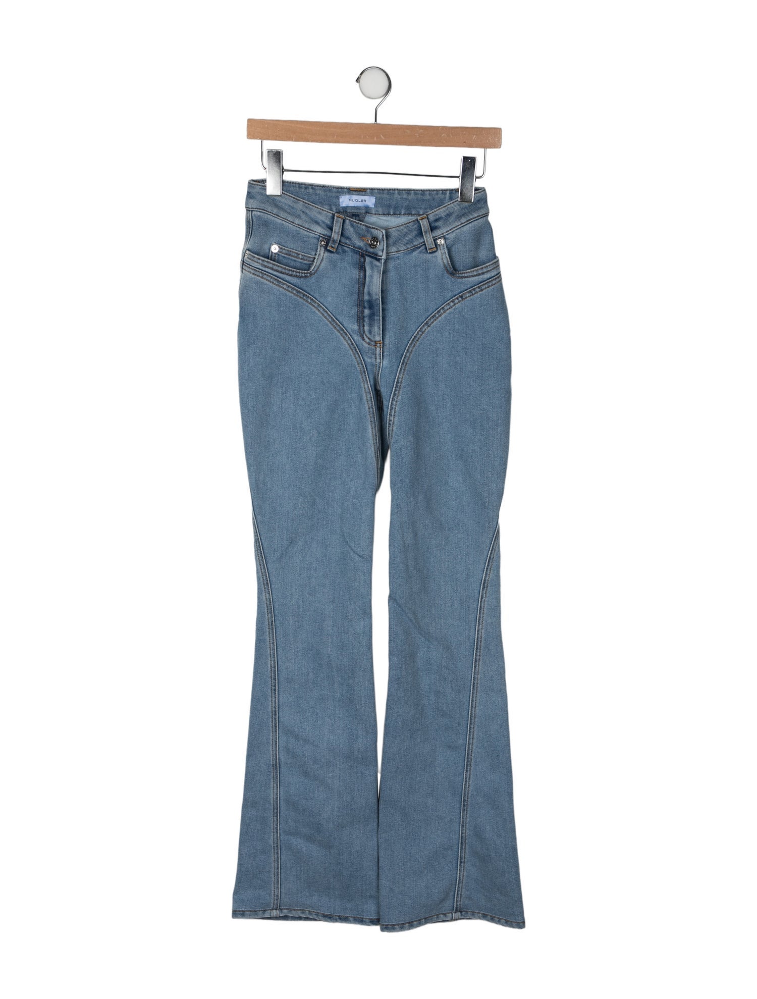 Mugler Mid-Rise Wide Leg Jeans