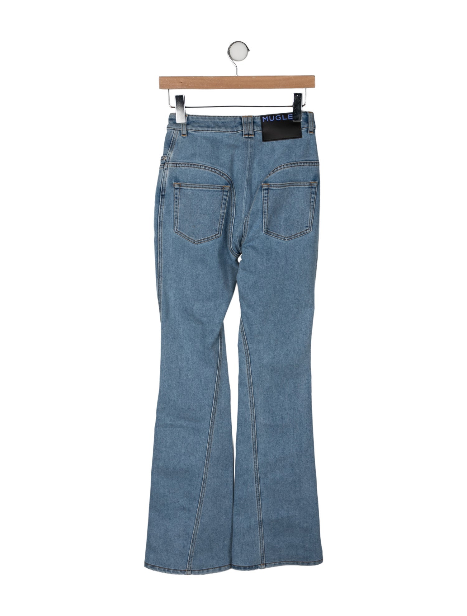 Mugler Mid-Rise Wide Leg Jeans