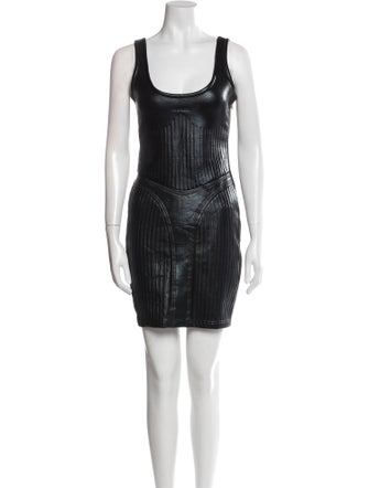 Mugler Scoop Neck Mini Dress