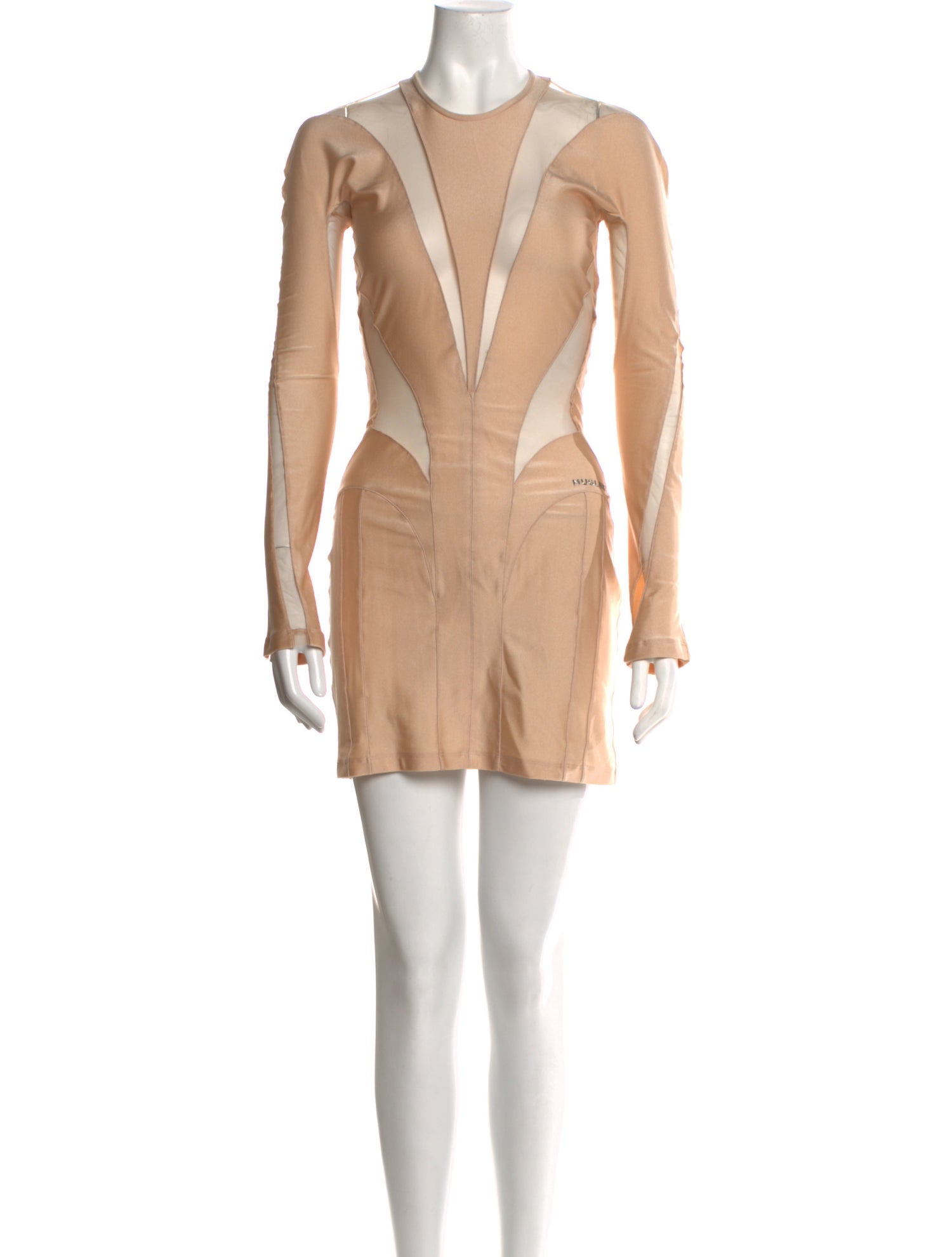 Mugler Crew Neck Mini Dress