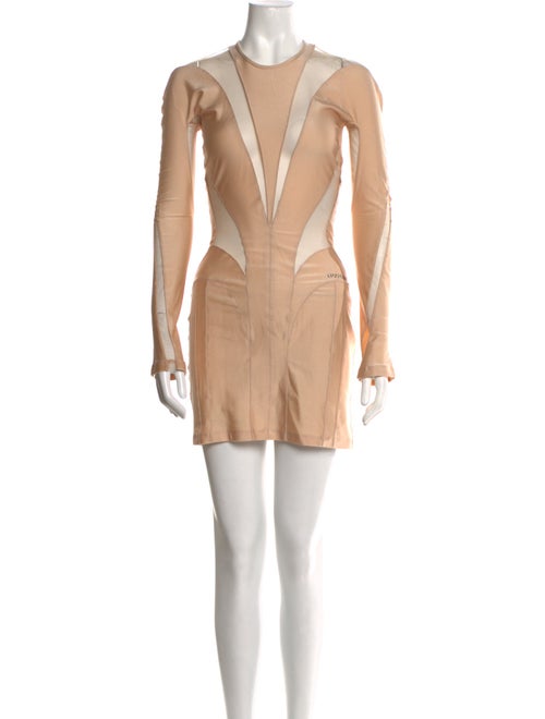 Mugler Crew Neck Mini Dress