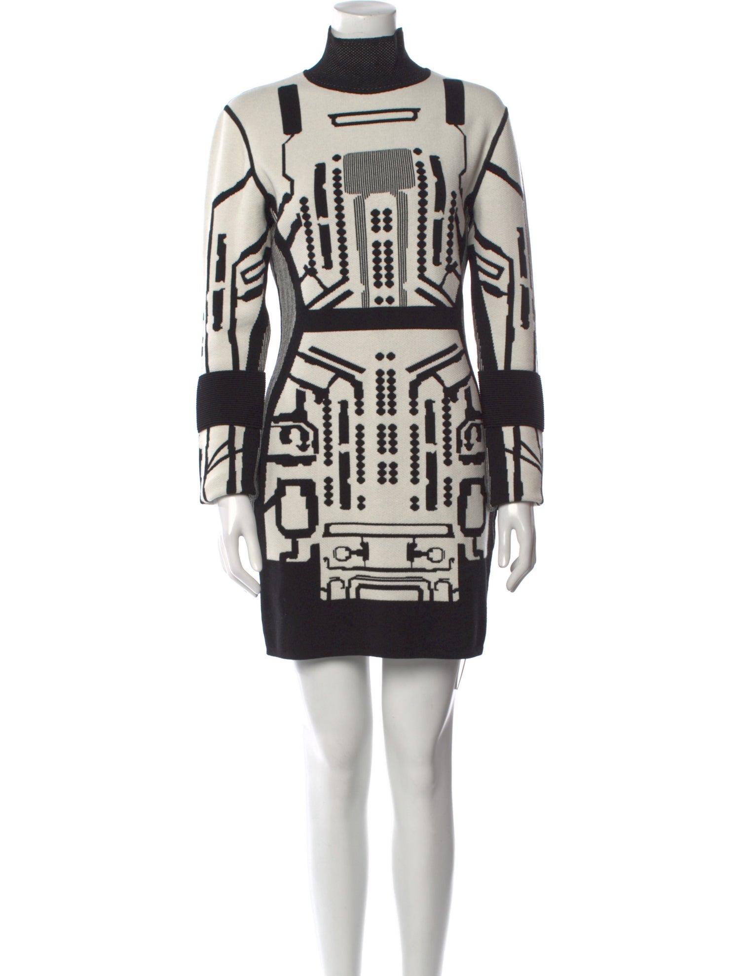 Mugler Graphic Print Mini Dress