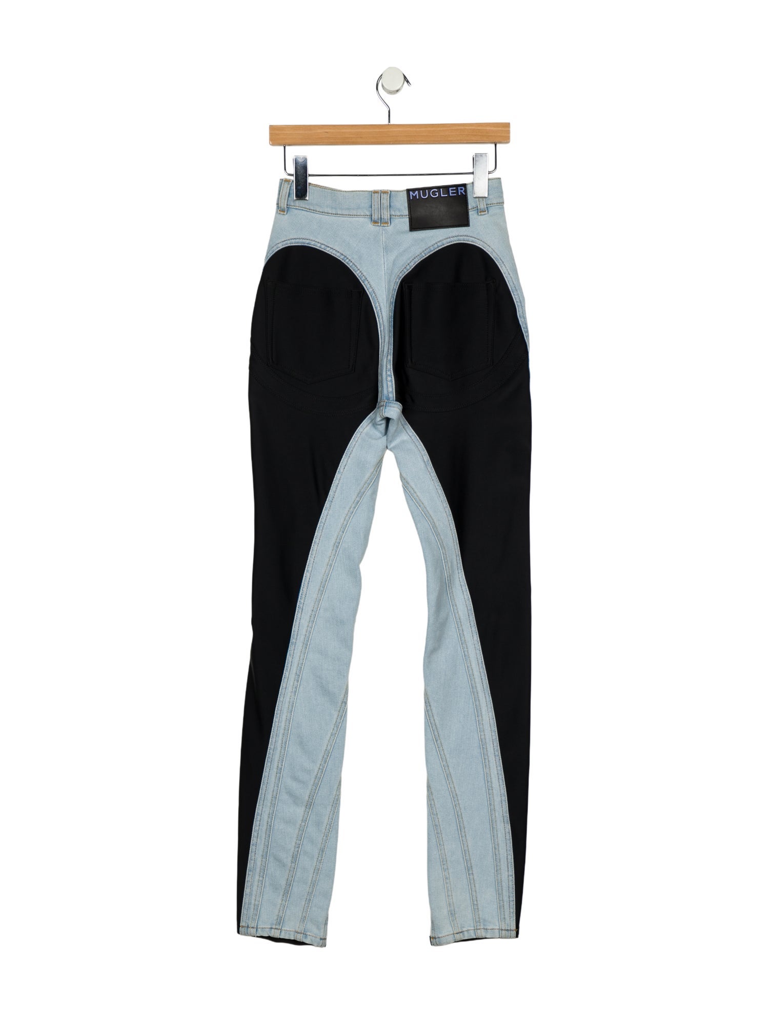Mugler Colorblock Pattern Skinny Leg Pants