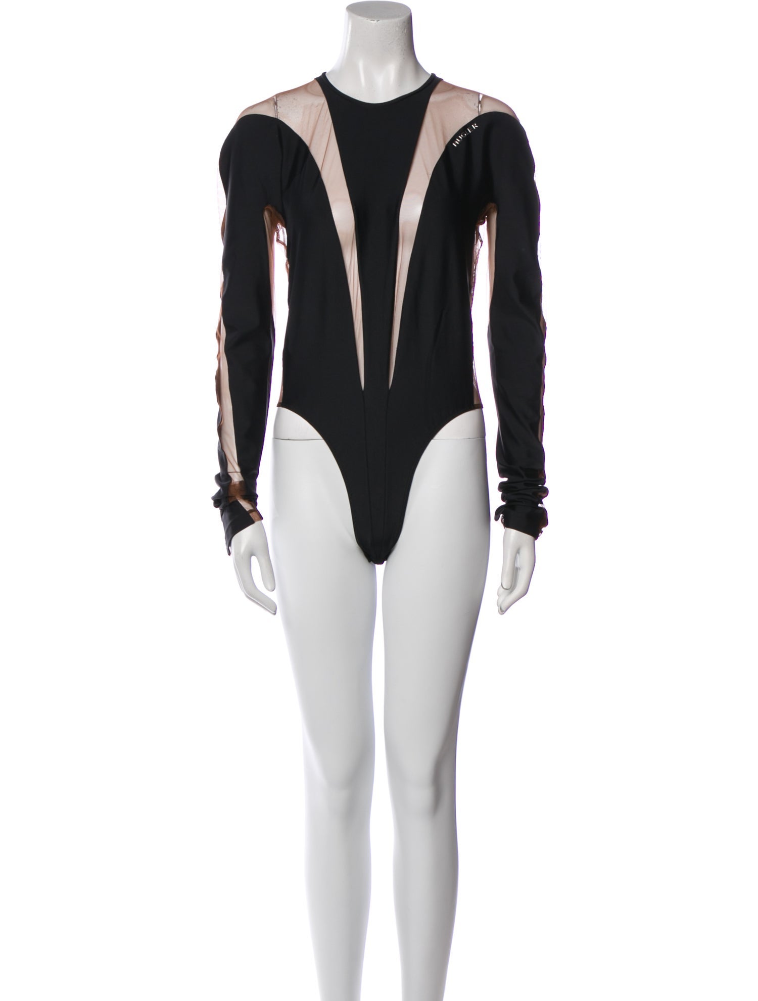 Mugler Crew Neck Long Sleeve Bodysuit