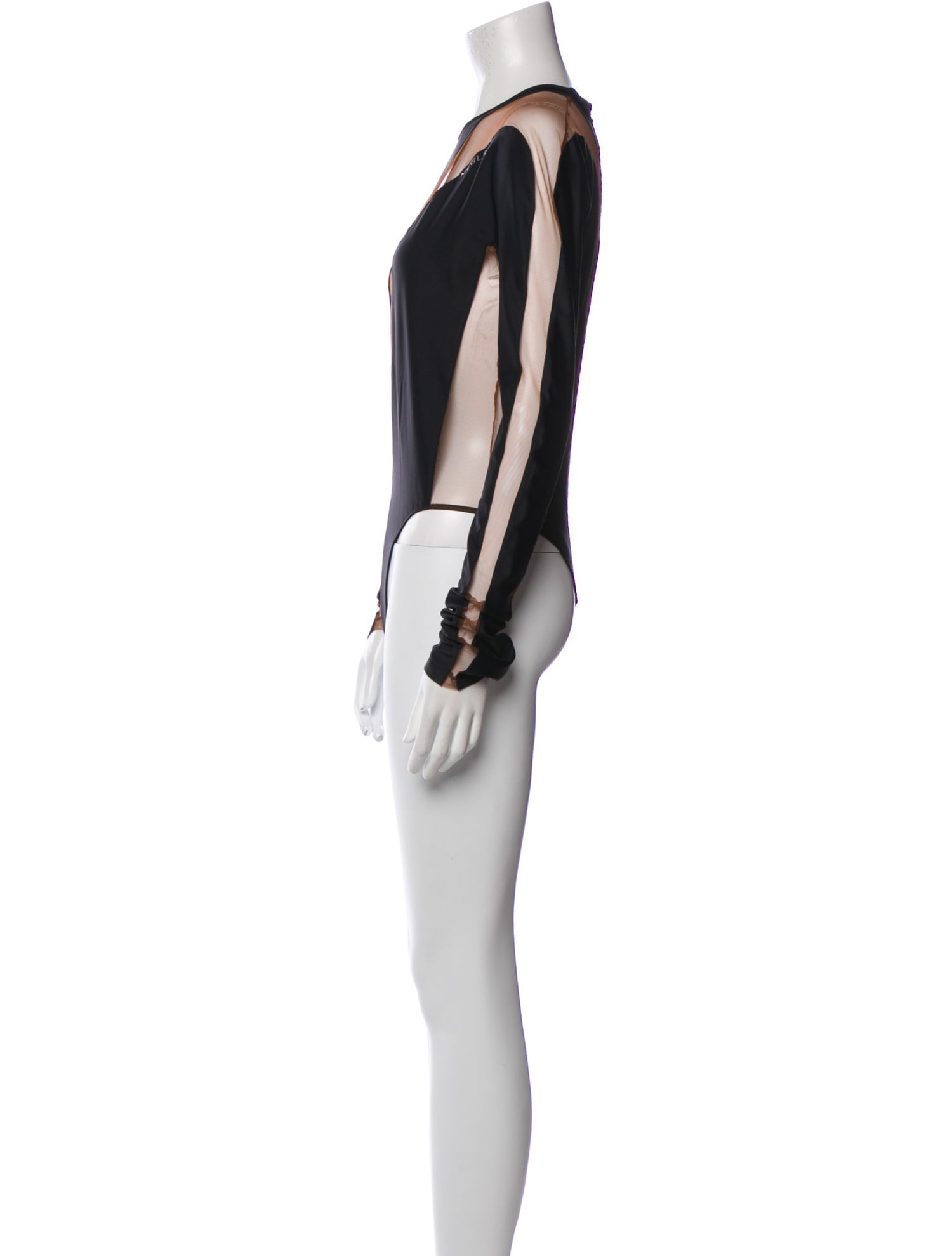 Mugler Crew Neck Long Sleeve Bodysuit