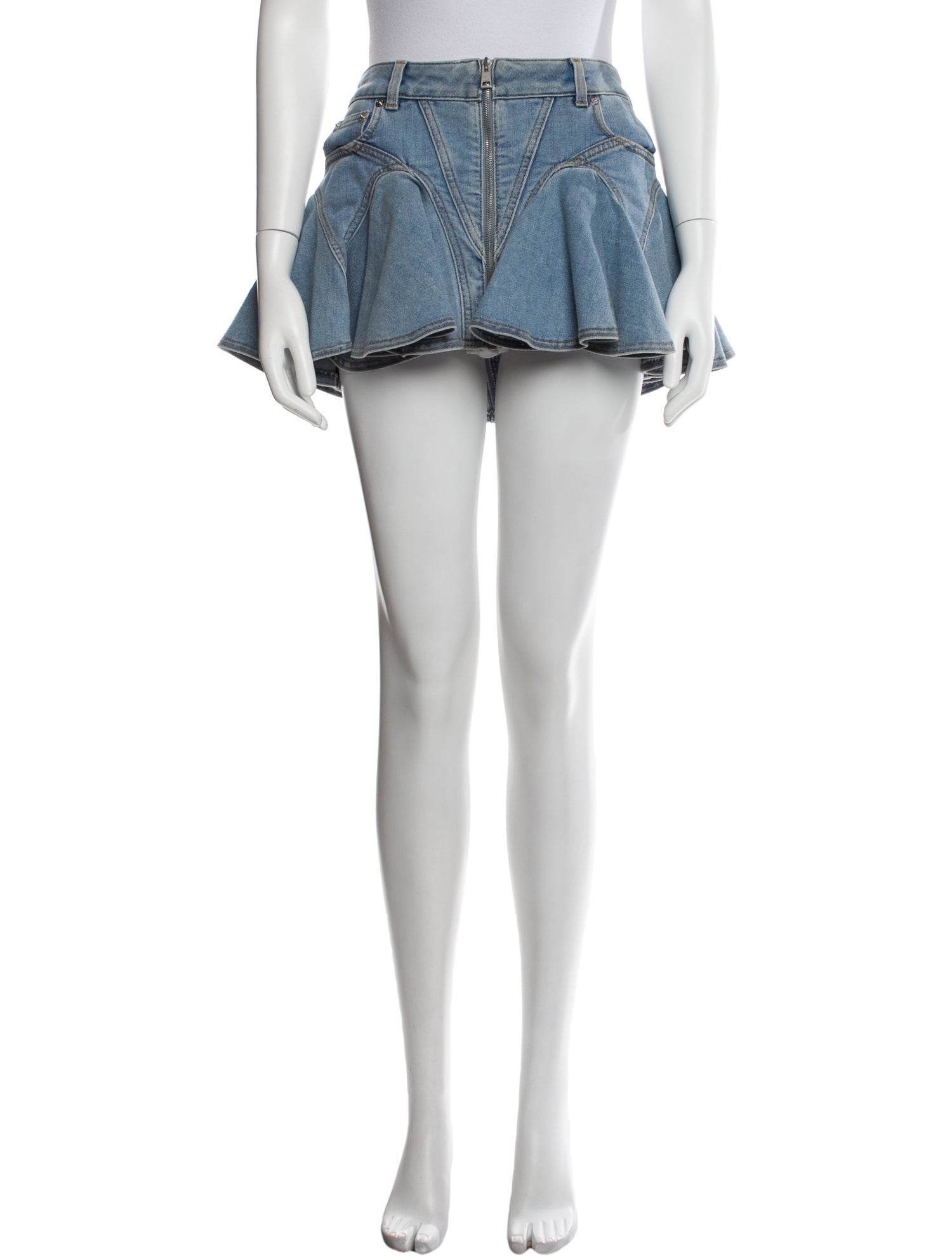 Mugler Pleated Accents Mini Skirt