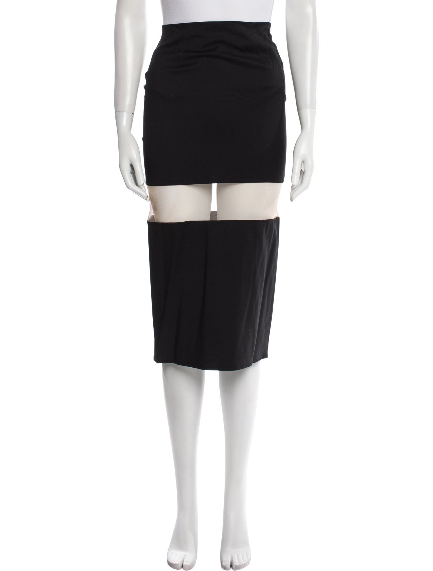 Mugler Virgin Wool Midi Length Skirt