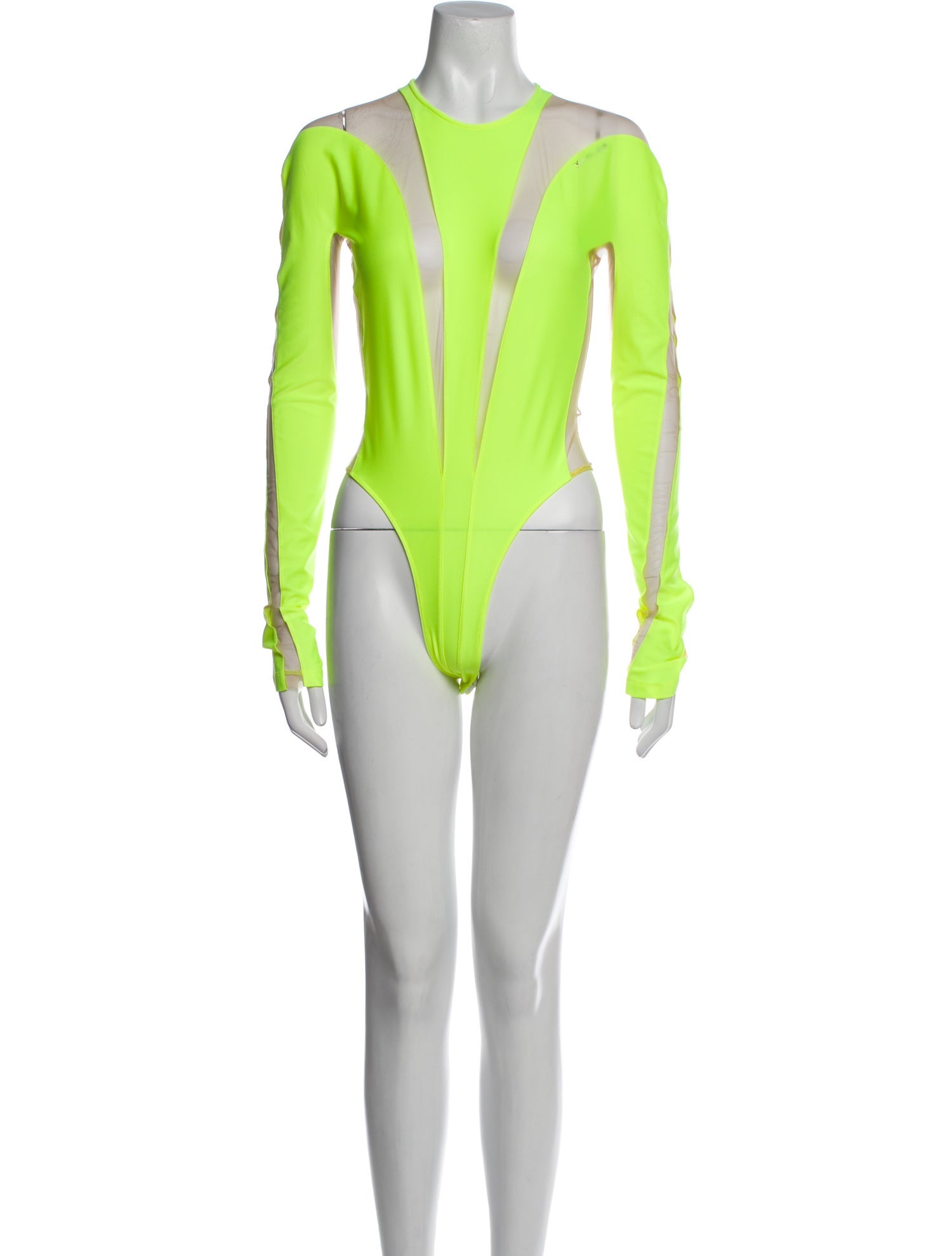 Mugler Nylon Crew Neck Bodysuit