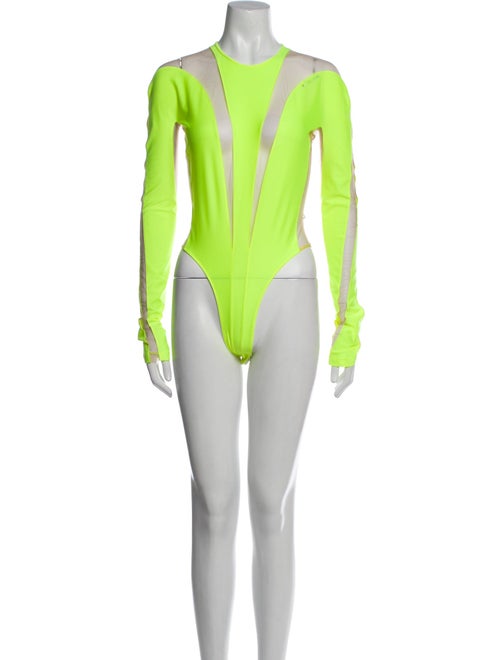 Mugler Nylon Crew Neck Bodysuit