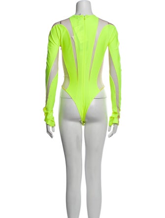 Mugler Nylon Crew Neck Bodysuit