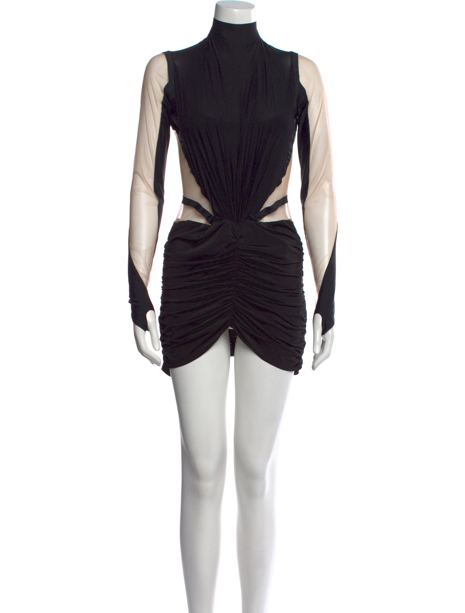 Mugler Mock Neck Mini Dress