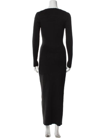 Mugler Crew Neck Long Dress