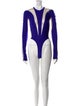 Mugler Nylon V-Neck Bodysuit