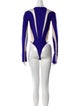 Mugler Nylon V-Neck Bodysuit