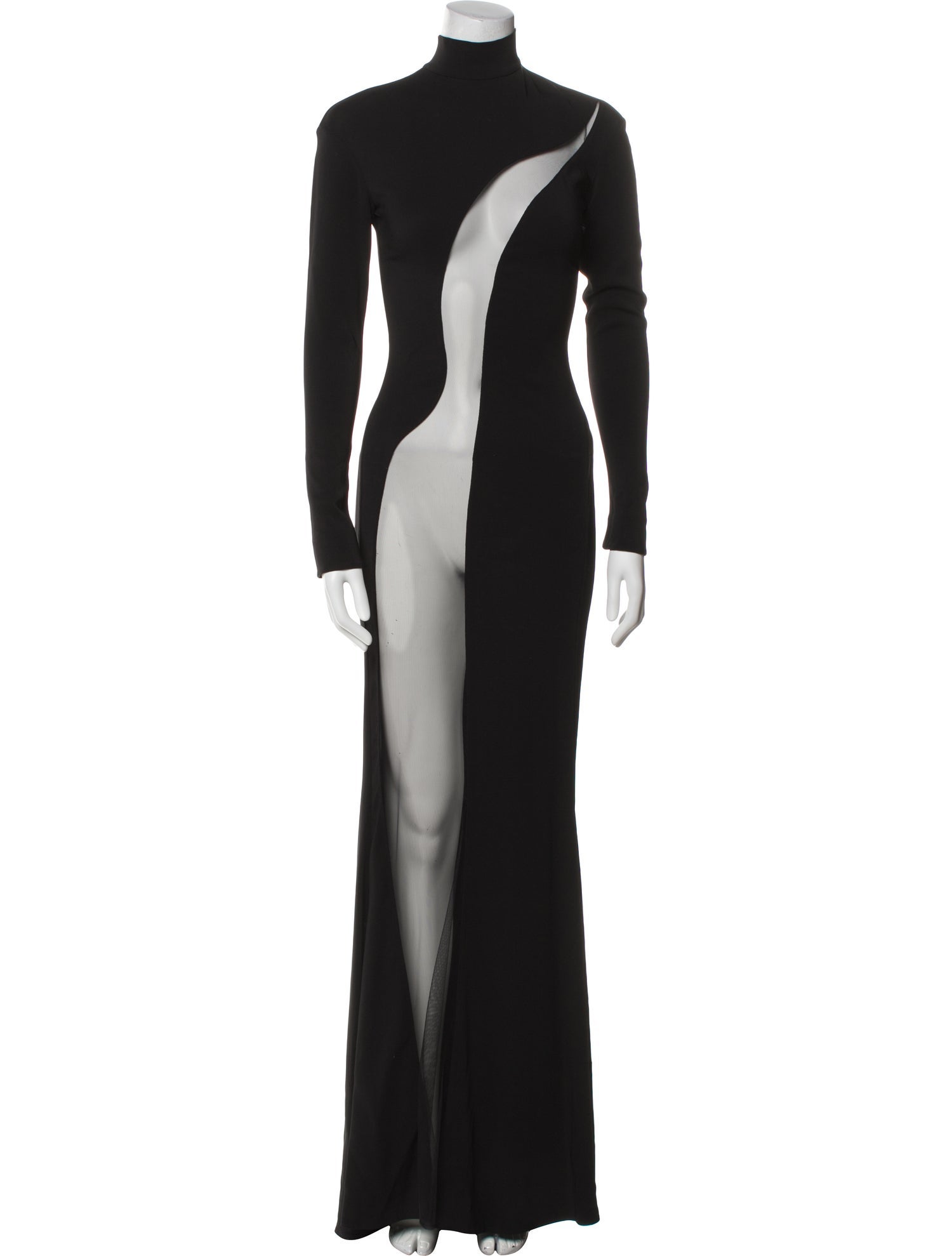 Mugler Turtleneck Long Dress