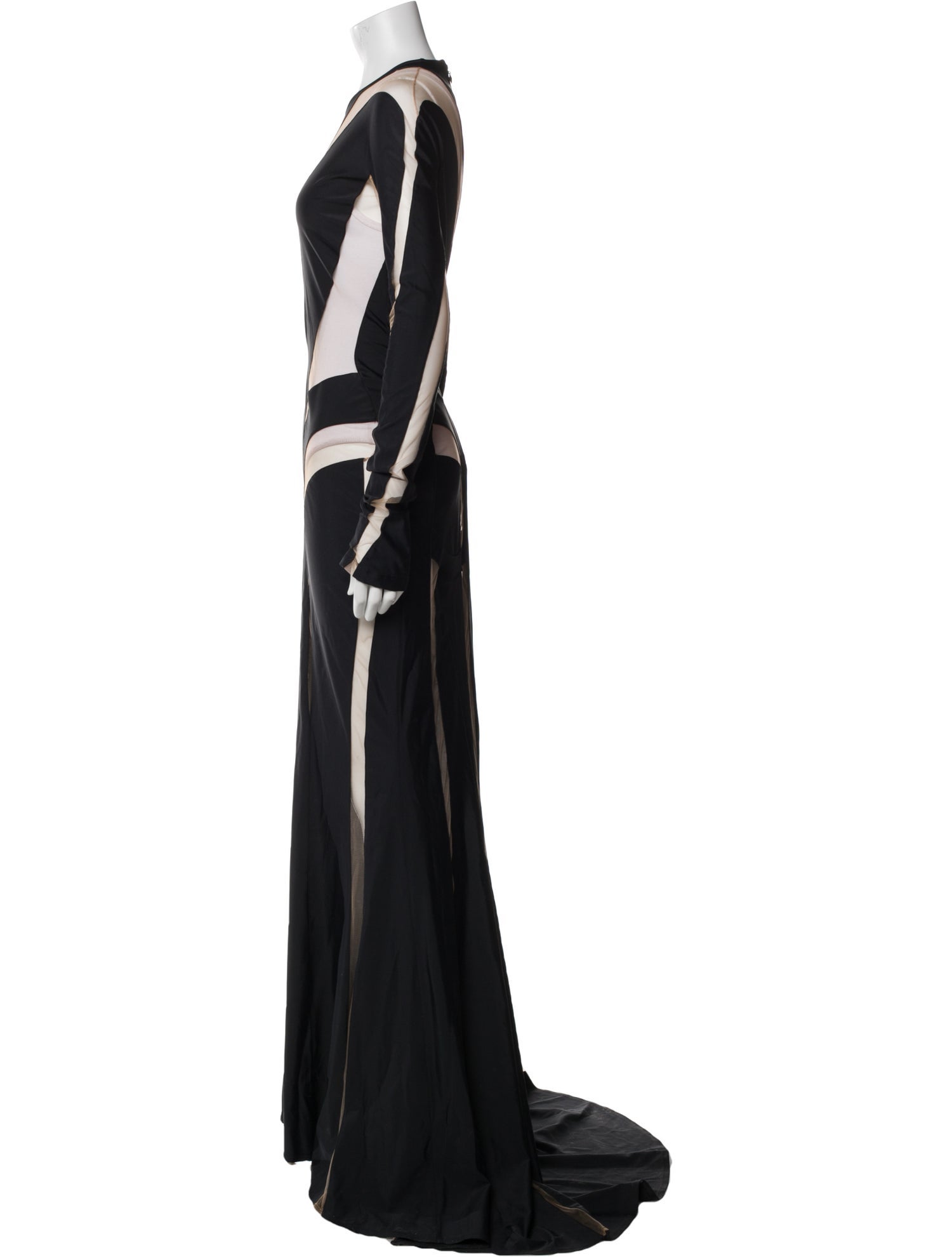 Mugler Crew Neck Long Dress
