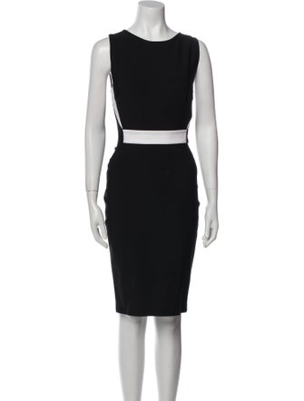 Mugler Bateau Neckline Knee-Length Dress