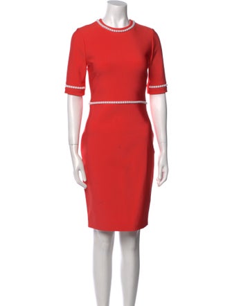 Mugler Crew Neck Knee-Length Dress