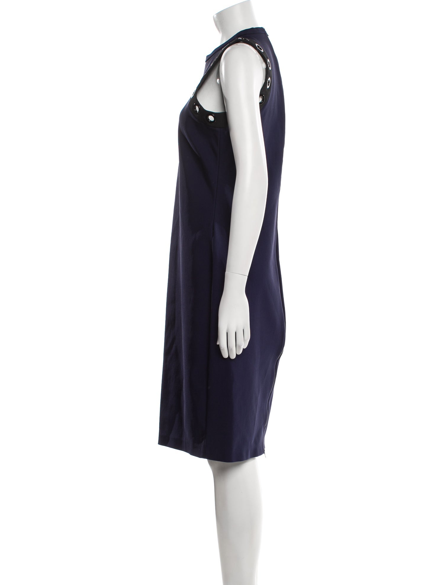 Mugler Crew Neck Midi Length Dress