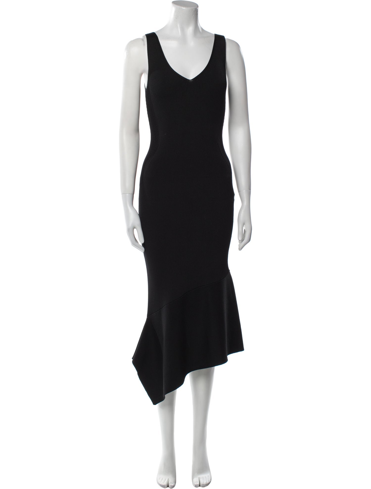 Mugler V-Neck Midi Length Dress