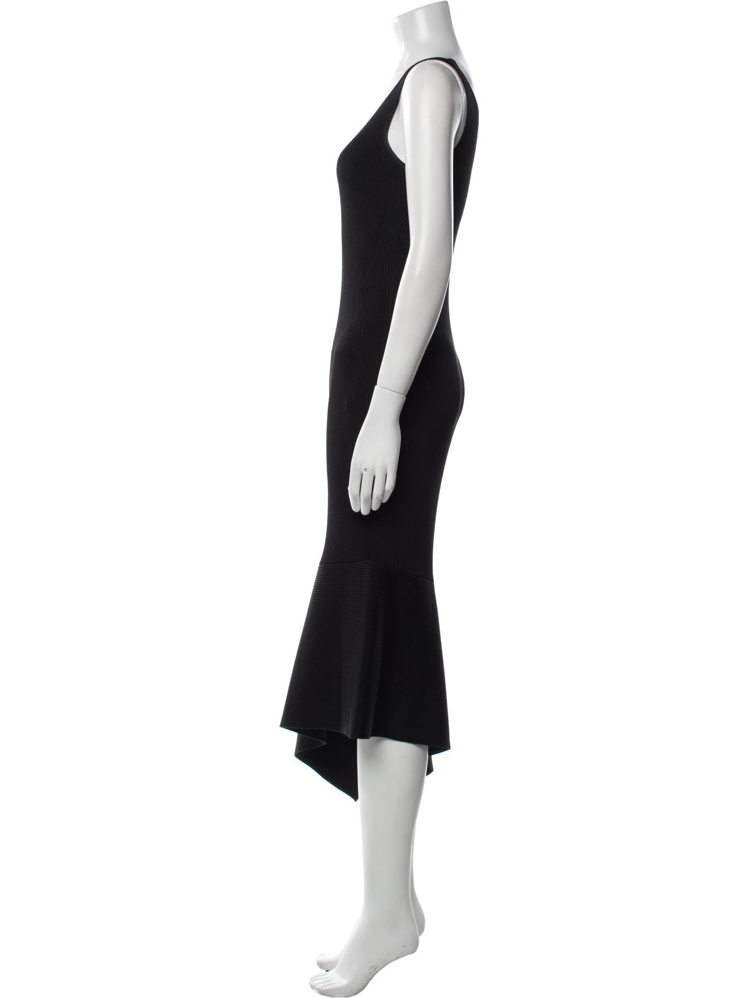 Mugler V-Neck Midi Length Dress