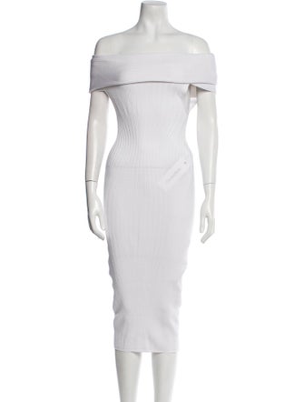 Mugler Off-The-Shoulder Knee-Length Dress