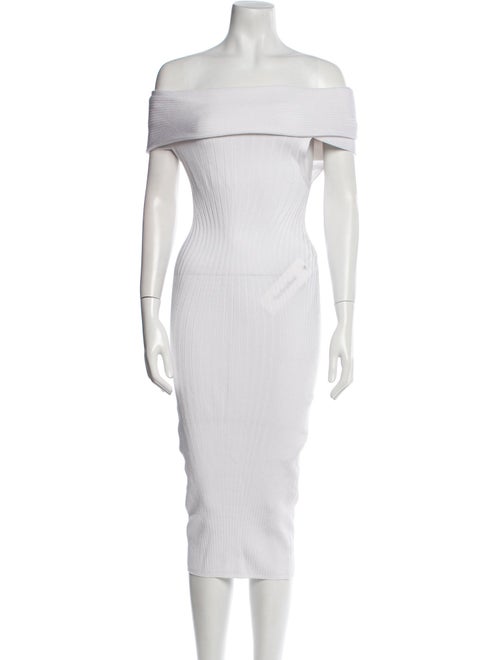 Mugler Off-The-Shoulder Knee-Length Dress