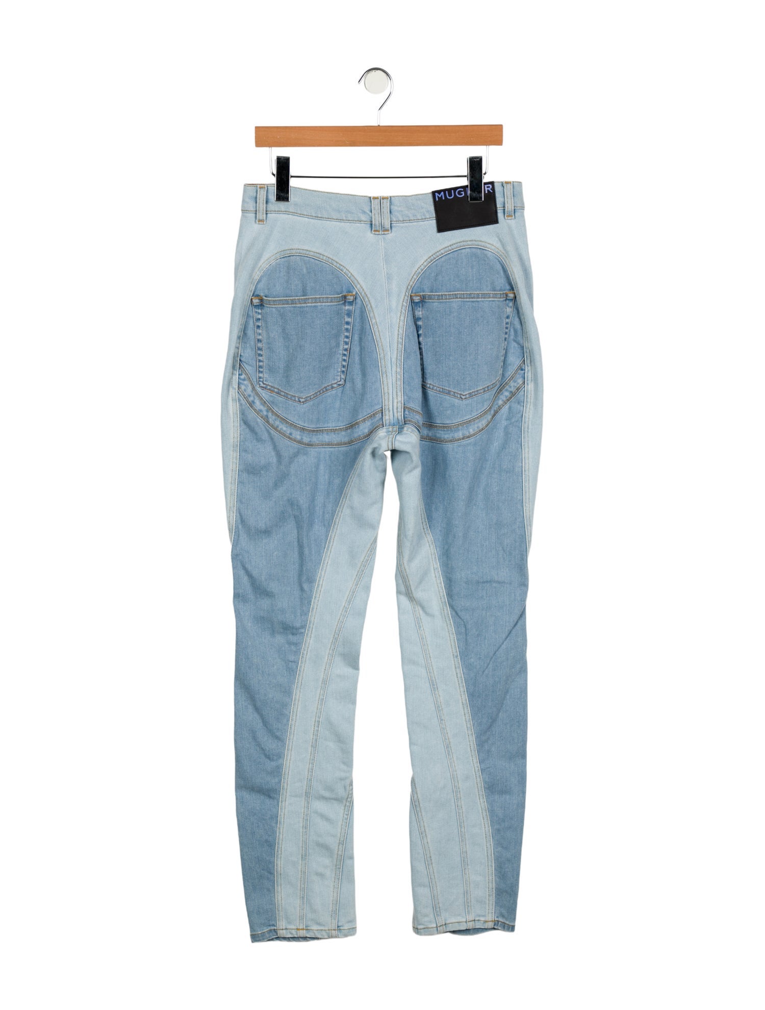 Mugler Colorblock Pattern Straight Leg Pants