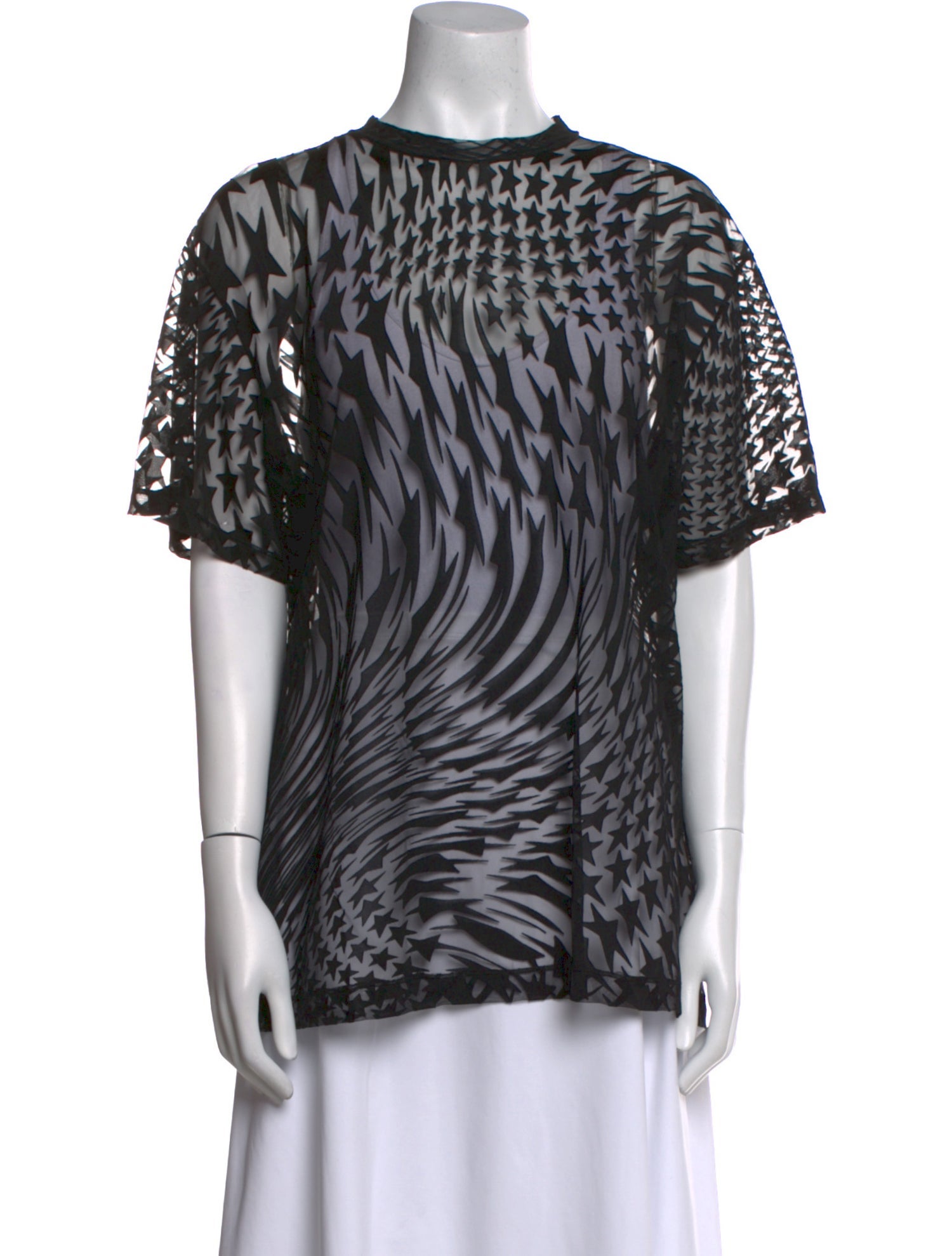 Mugler Animal Print Bateau Neckline Blouse