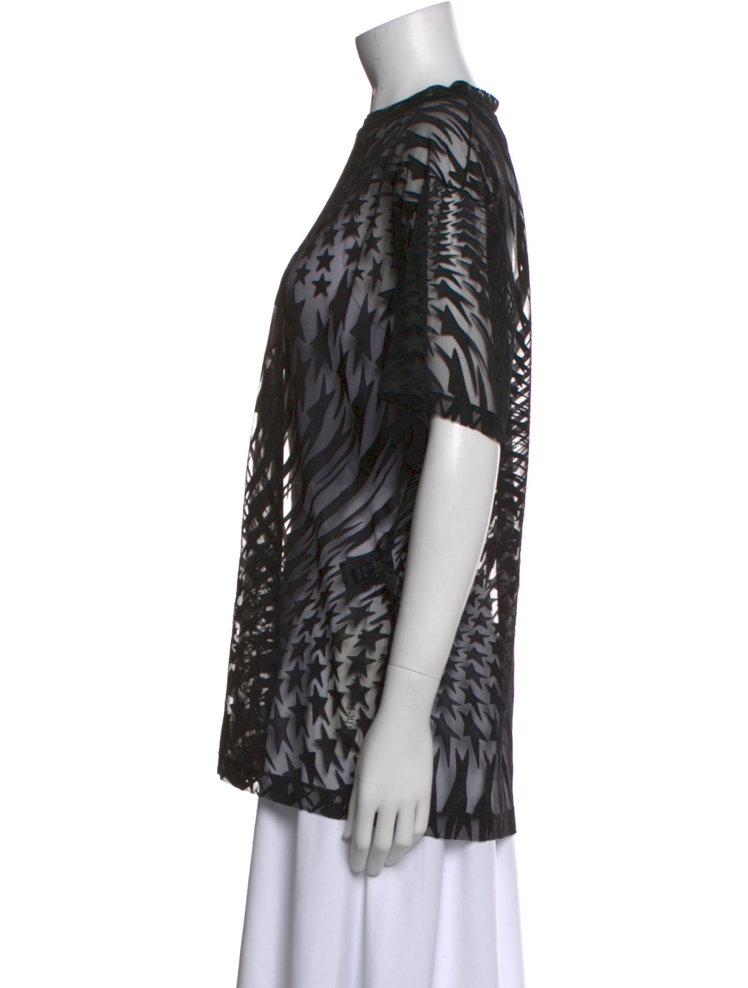 Mugler Animal Print Bateau Neckline Blouse