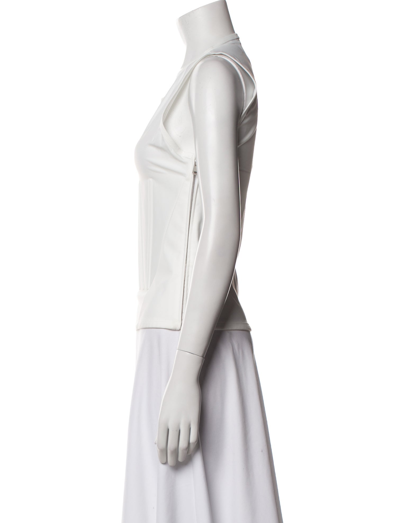 Mugler Crew Neck Sleeveless Crop Top w/ Tags