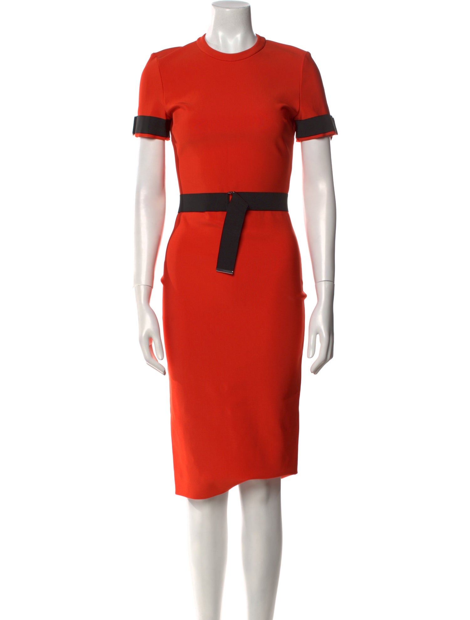Mugler Colorblock Pattern Midi Length Dress
