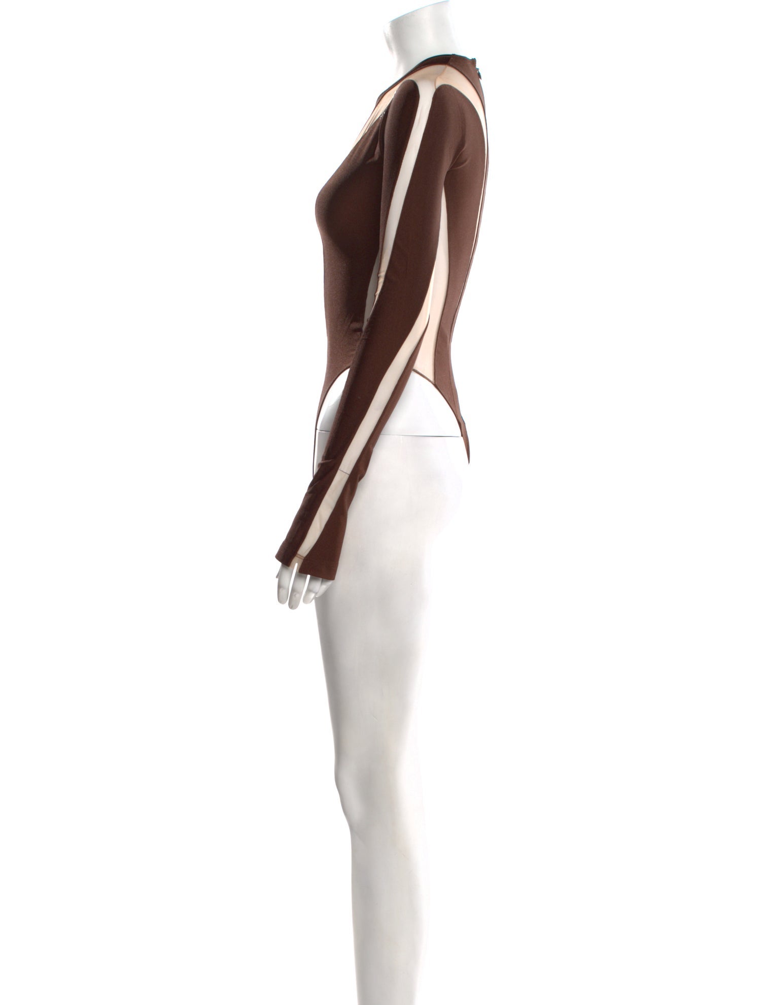 Mugler V-Neck Long Sleeve Bodysuit