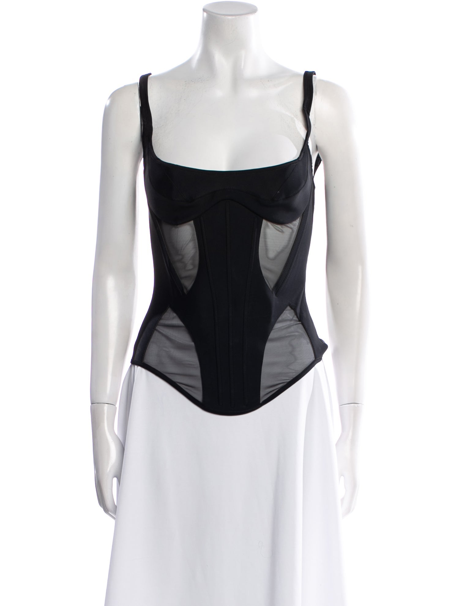 Mugler Square Neckline Sleeveless Top