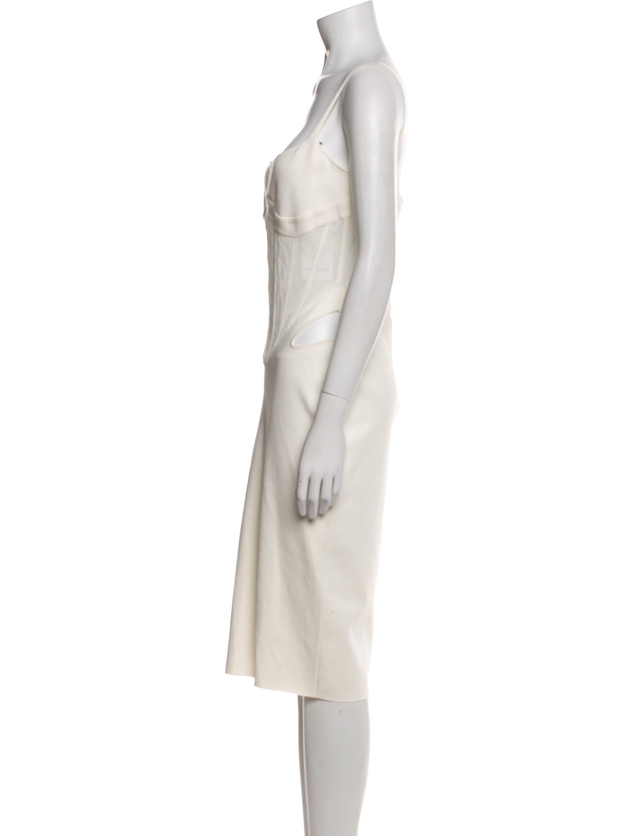 Mugler Square Neckline Midi Length Dress w/ Tags