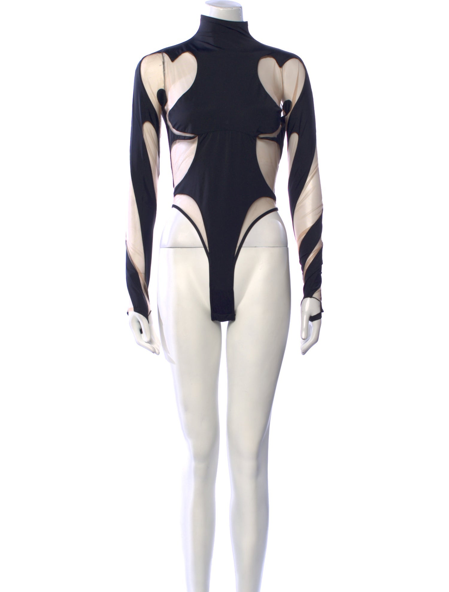 Mugler Floral Print Turtleneck Bodysuit w/ Tags