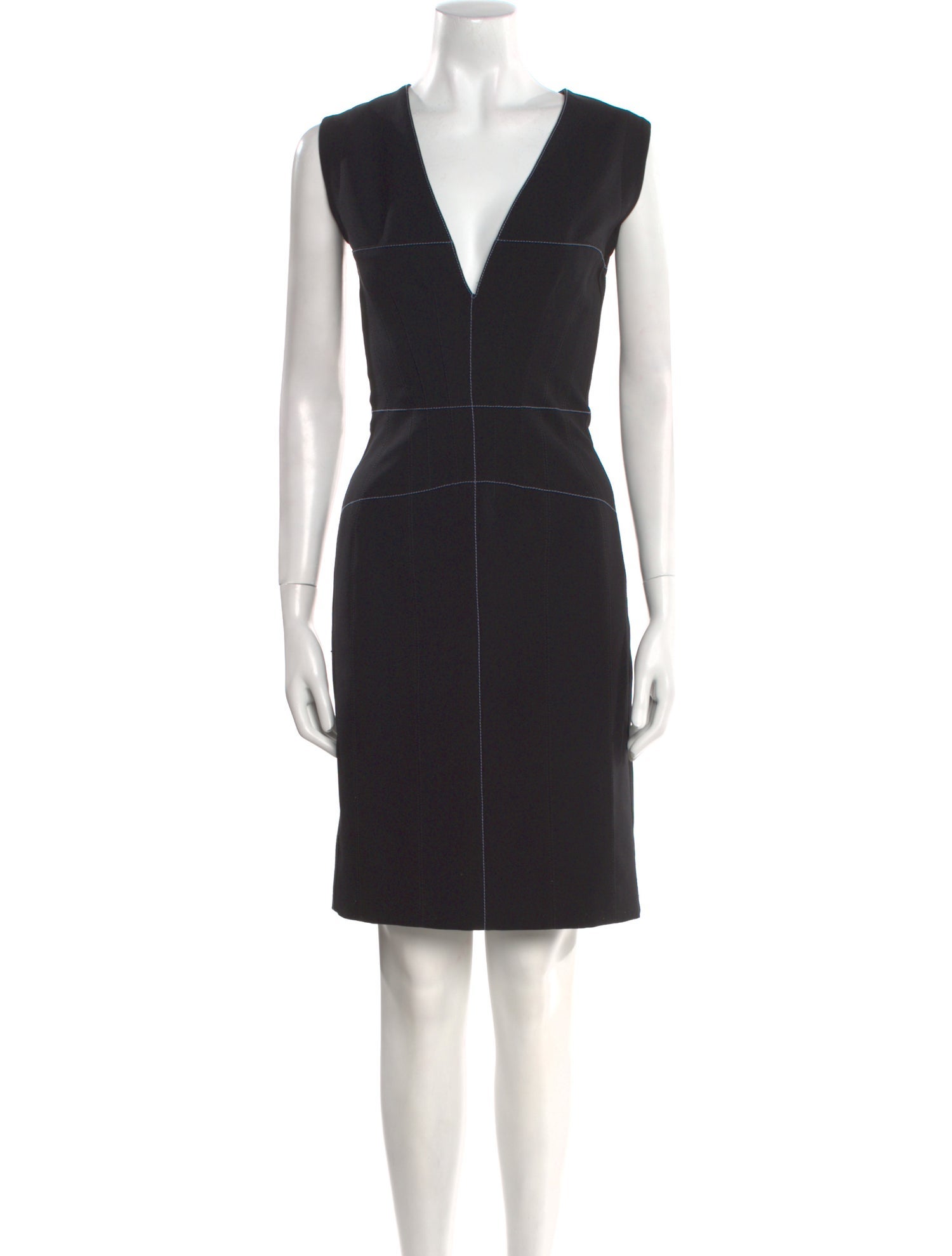Mugler V-Neck Knee-Length Dress